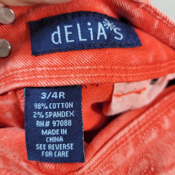 dELiA*s Jayden Y2K Faded Red Acid Wash Punk Grunge Bootcut Jeans Sz 3-4 (28x30) - Picture 10 of 10